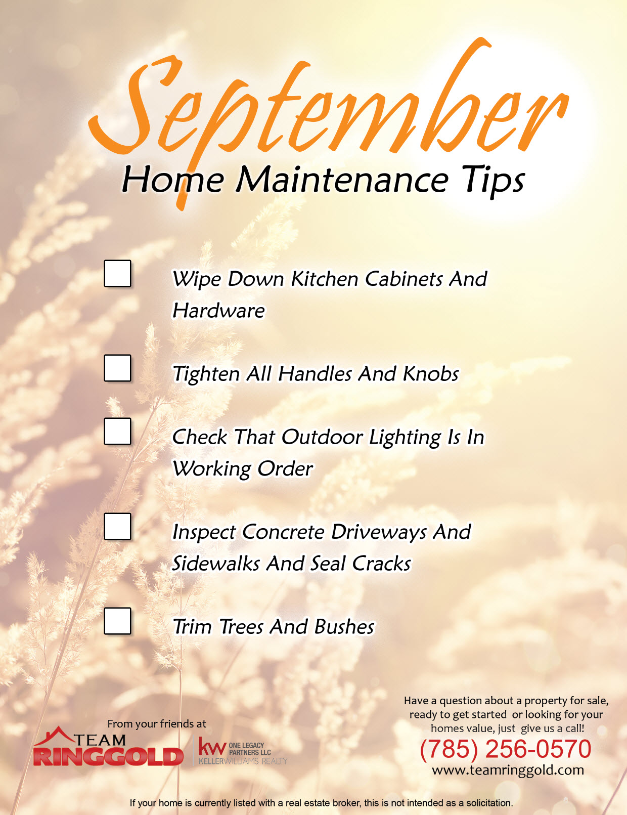 Home Maintenance Tips | September